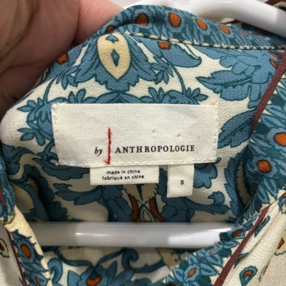 Anthropologie Floral Button Down Top Women’s Size Small - Picture 2 of 13